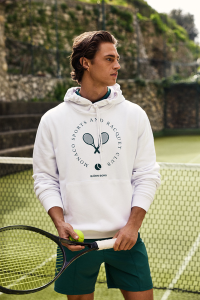 Björn Borg Borg Classic Print Hoodie Vit, XXL | Apparel & Accessories - Clothing - Shirts & Tops | ModeLejon