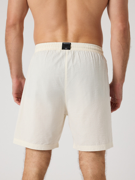 Björn Borg Seersucker Resort Shorts i vit bomull – baksida