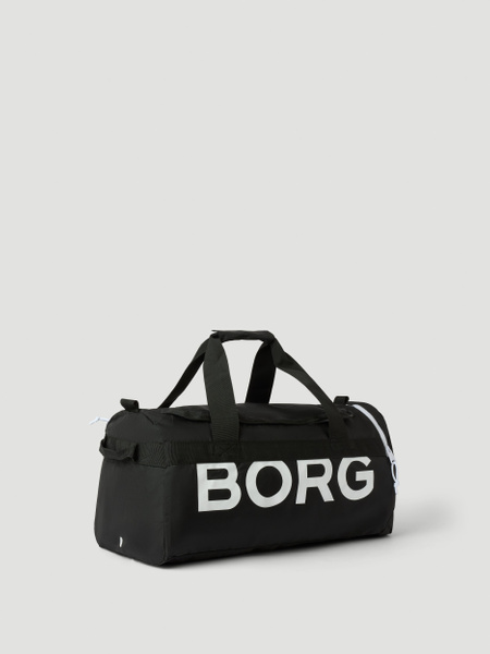 Björn Borg Logo sportväska 42L i återvunnen polyester – svart – baksida