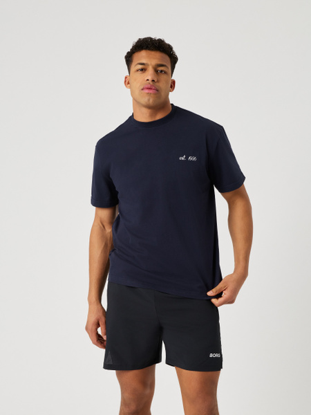 Björn Borg Classic Print t-shirt i marinblått, herr – baksida