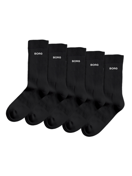 Björn Borg Essential Crew Socks 5-pack Svart, 43-46 | Apparel & Accessories - Clothing - Underwear & Socks - Socks | ModeLejon