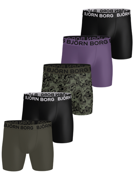 Björn Borg Sports Microfiber Boxers 5-pack Svart, XXL