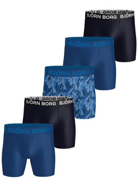 Björn Borg Sports Microfiber Boxers 5-pack Blå, XXL