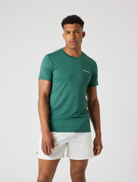 Björn Borg Graphic tränings-t-shirt i grönt – stretch – baksida