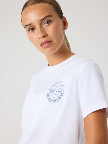 Björn Borg bomulls-t-shirt i vitt med tennisbollstryck – baksida