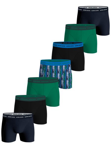 Björn Borg Cotton Stretch Boxers 7-pack Svart, XXL | Apparel & Accessories - Clothing - Underwear & Socks - Underwear | ModeLejon