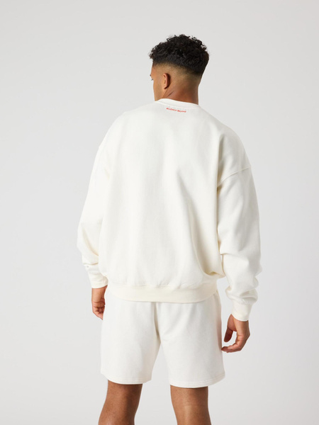 Björn Borg oversized sweatshirt i vitt med brodyr – baksida