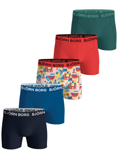 Björn Borg Cotton Stretch Boxers 5-pack Blå, 170