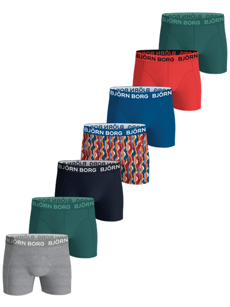 Björn Borg Cotton Stretch Boxers 7-pack Blå, 170