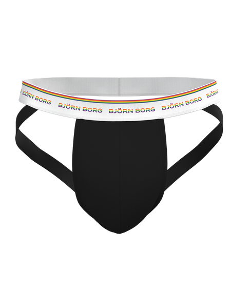 Björn Borg jockstrap 3-pack i bomullsstretch, svart – baksida
