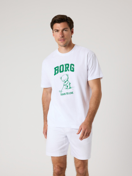Björn Borg Borg Classic Print T-shirt Vit, XXL | Apparel & Accessories - Clothing - Shirts & Tops | ModeLejon