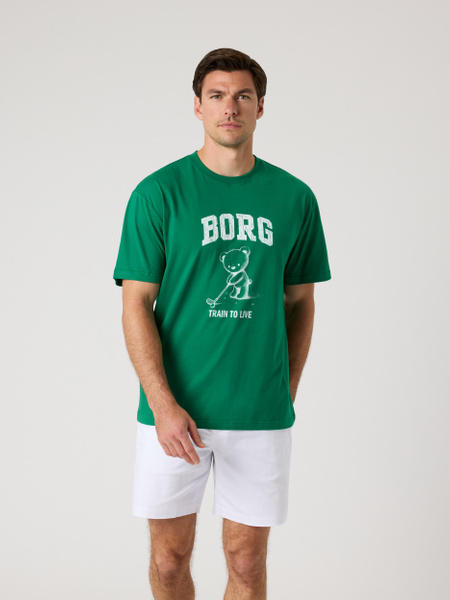 Björn Borg Classic Print T-shirt i grön bomull – baksida