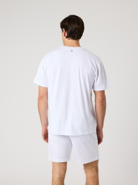 Björn Borg Classic Print t-shirt i vit bomull – baksida