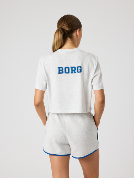 Björn Borg Studio Oversized Cropped T-shirt – grå croppad tee – baksida