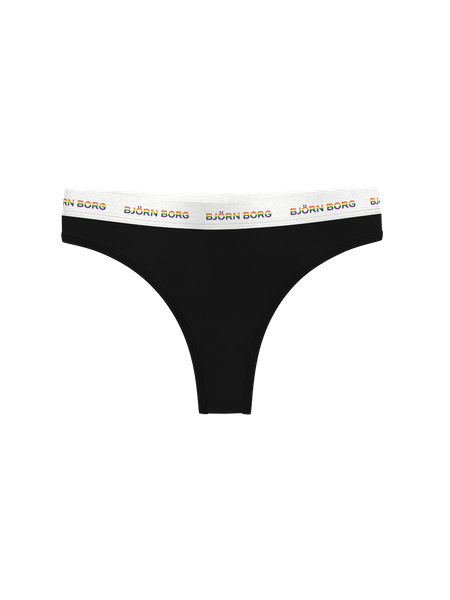 Björn Borg stringtrosor i bomull 3-pack – dam, svart – baksida