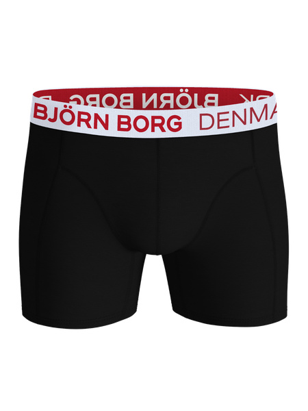 Björn Borg Cotton Stretch boxer Denmark 3-pack svart – baksida