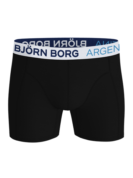 Björn Borg Cotton Stretch boxer Argentina 3-pack, svart – baksida