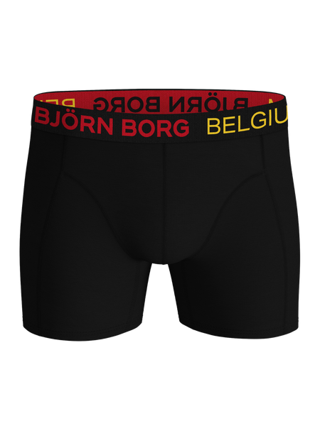 Björn Borg Cotton Stretch boxer 3-pack, Belgium i svart – baksida