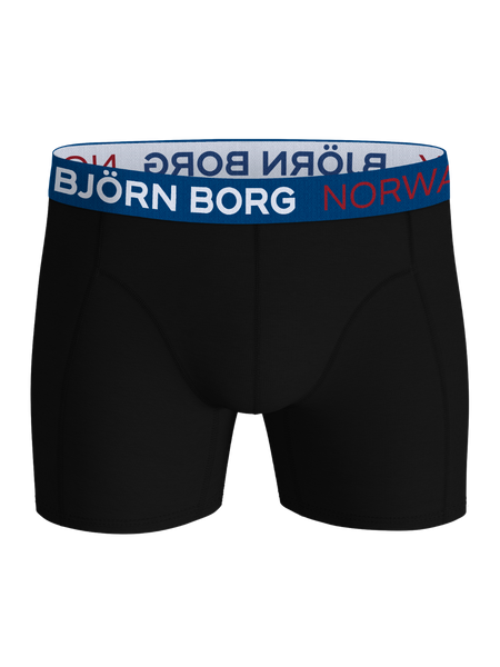 Björn Borg Cotton Stretch boxer 3-pack, Norway i svart – baksida