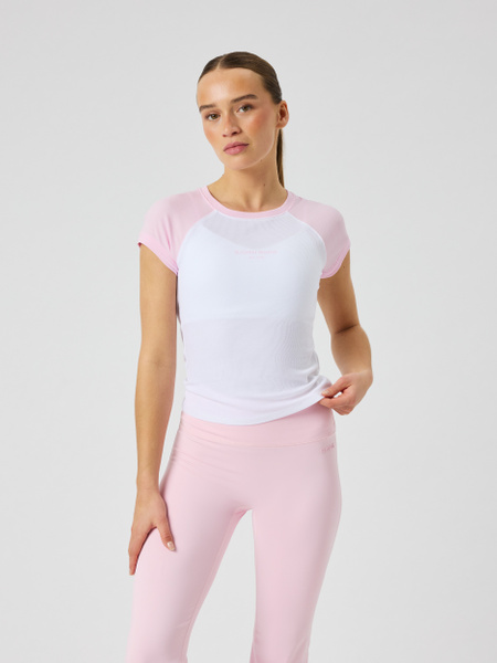Björn Borg Studio Ringer T-shirt – rosa ribbad tee i modal – baksida