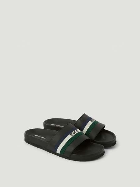 Björn Borg Unisex Heritage Slides Svart, 46 | Apparel & Accessories - Shoes | ModeLejon