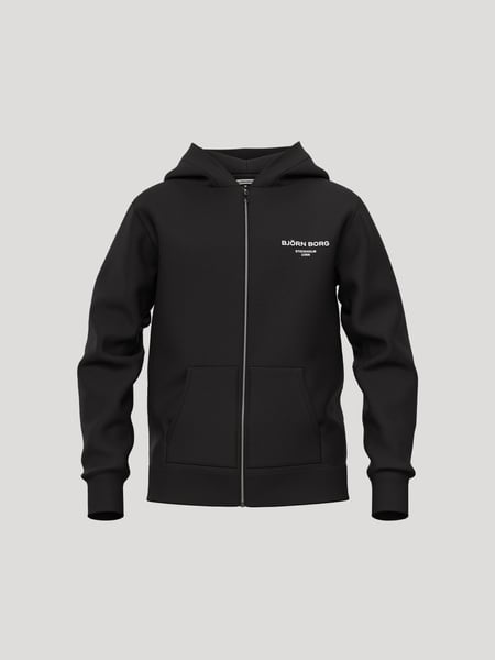 Björn Borg Borg Essential 1 Zip Hoodie Sort, 122-128