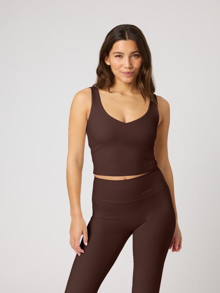 Studio Ribbed V-neck Top