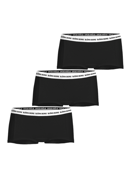 Björn Borg Cotton Stretch Logo Boxers Shorts 3-pack Svart, 122-128