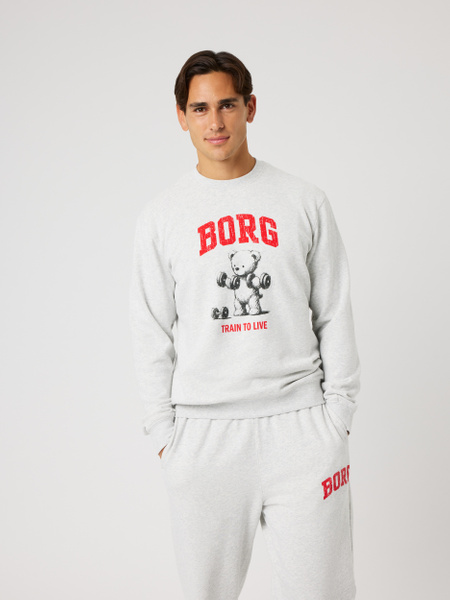 Björn Borg Borg Classic Print Sweatshirt Grå, L