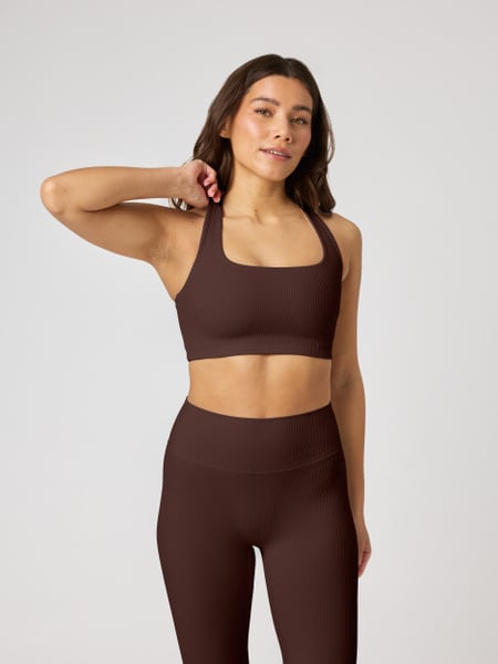Björn Borg Studio Ribbed Racerback Bra Brun, L