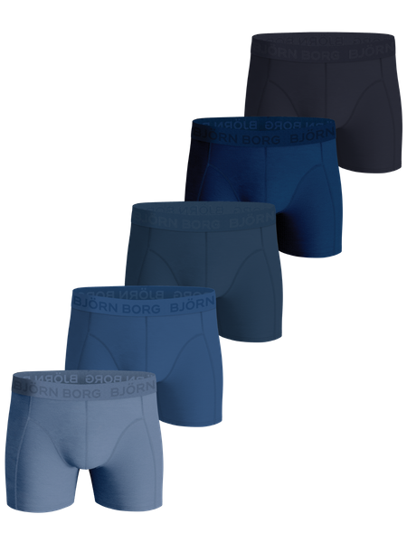 Björn Borg Cotton Stretch Boxers 5-pack Blå, L