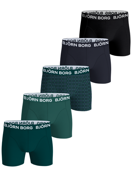 Björn Borg Cotton Stretch Boxers 5-pack Sort, M