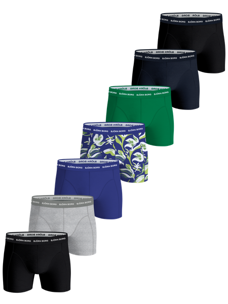 Björn Borg Cotton Stretch Boxers 7-pack Sort, XXL
