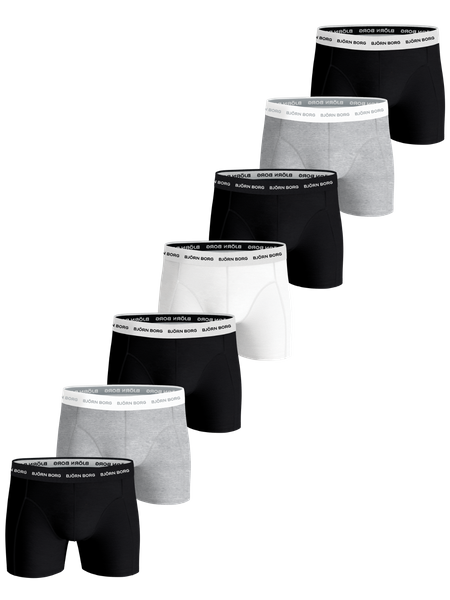 Björn Borg Cotton Stretch Boxers 7-pack Sort, XXL