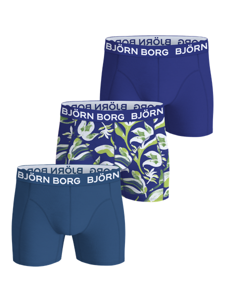 Björn Borg Cotton Stretch Boxers 3-pack Blå, 122-128
