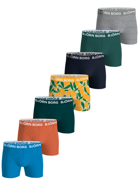 Björn Borg Cotton Stretch Boxers 7-pack Blå, 122-128