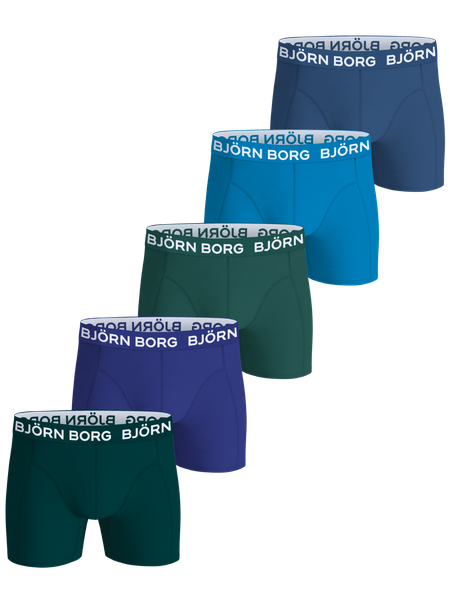 Björn Borg Cotton Stretch Boxers 5-pack Blå, 122-128