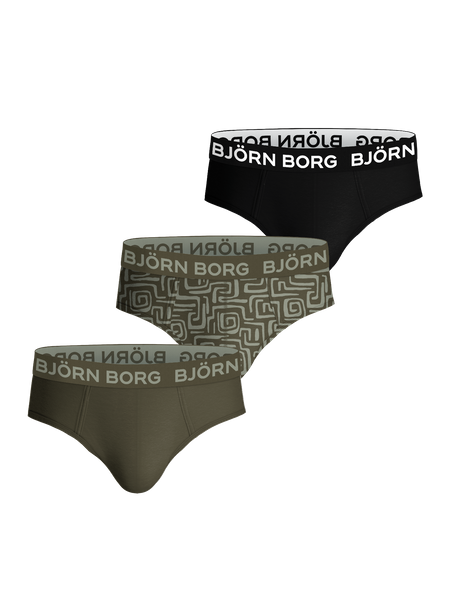 Björn Borg Cotton Stretch Briefs 3-pack Sort, XL