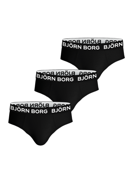 Björn Borg Cotton Stretch Briefs 3-pack Sort, XL