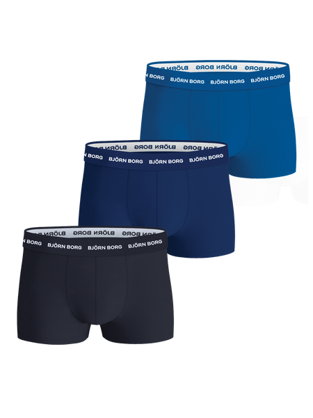 Björn Borg Cotton Stretch Trunks 3-pack Blå, XL
