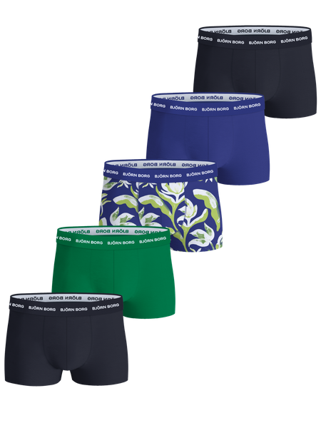 Björn Borg Cotton Stretch Trunks 5-pack Blå, L