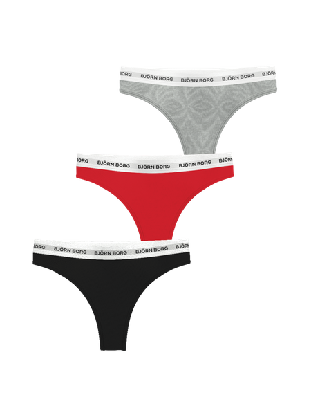 Björn Borg Logo Thongs 3-pack Svart, L