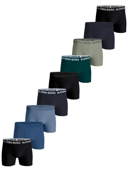 Björn Borg Cotton Stretch Boxers 9-pack Sort, XXL