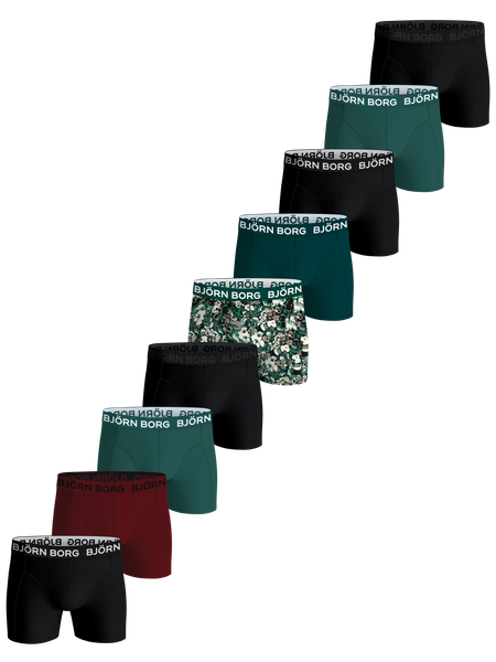 Björn Borg Cotton Stretch Boxers 9-pack Sort, XXL
