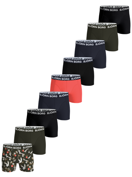 Cotton Stretch Boxers 9-pack