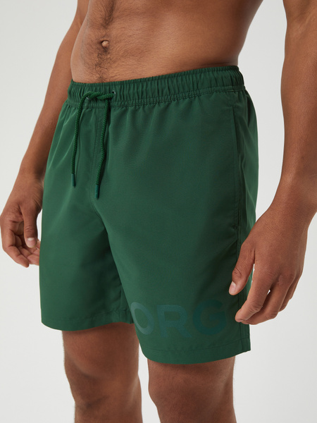 Björn Borg badshorts i återvunnen polyester, grön – baksida