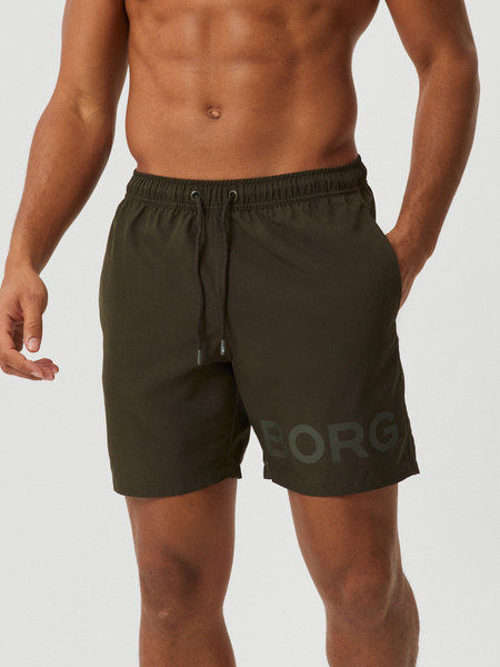 Björn Borg Swim Shorts i grönt – snabbtorkande badshorts – baksida