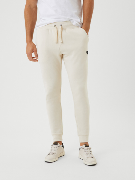 Björn Borg Centre tapered byxa i vitt med fleece – baksida